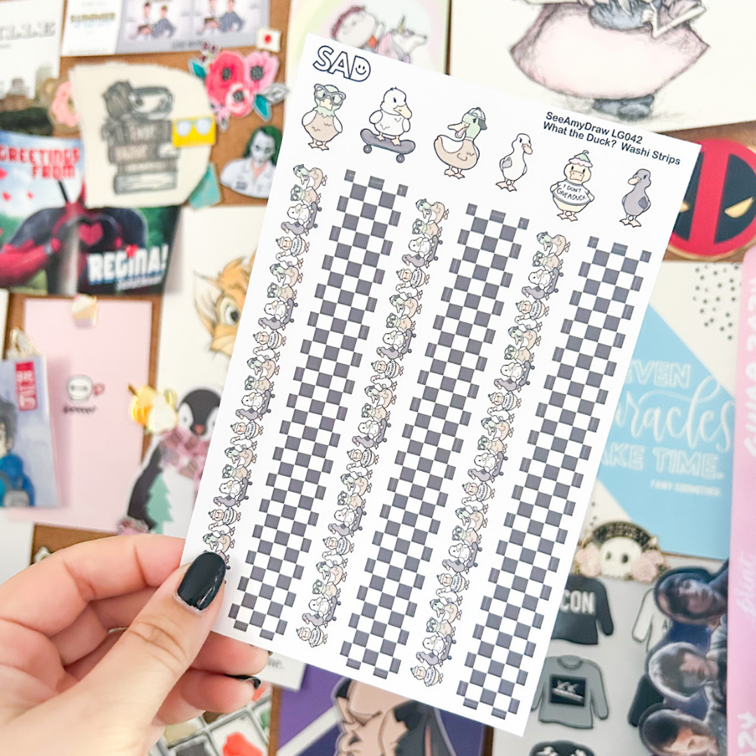 LG042 What the Duck? Washi Strips | Regular Matte or Clear Matte
