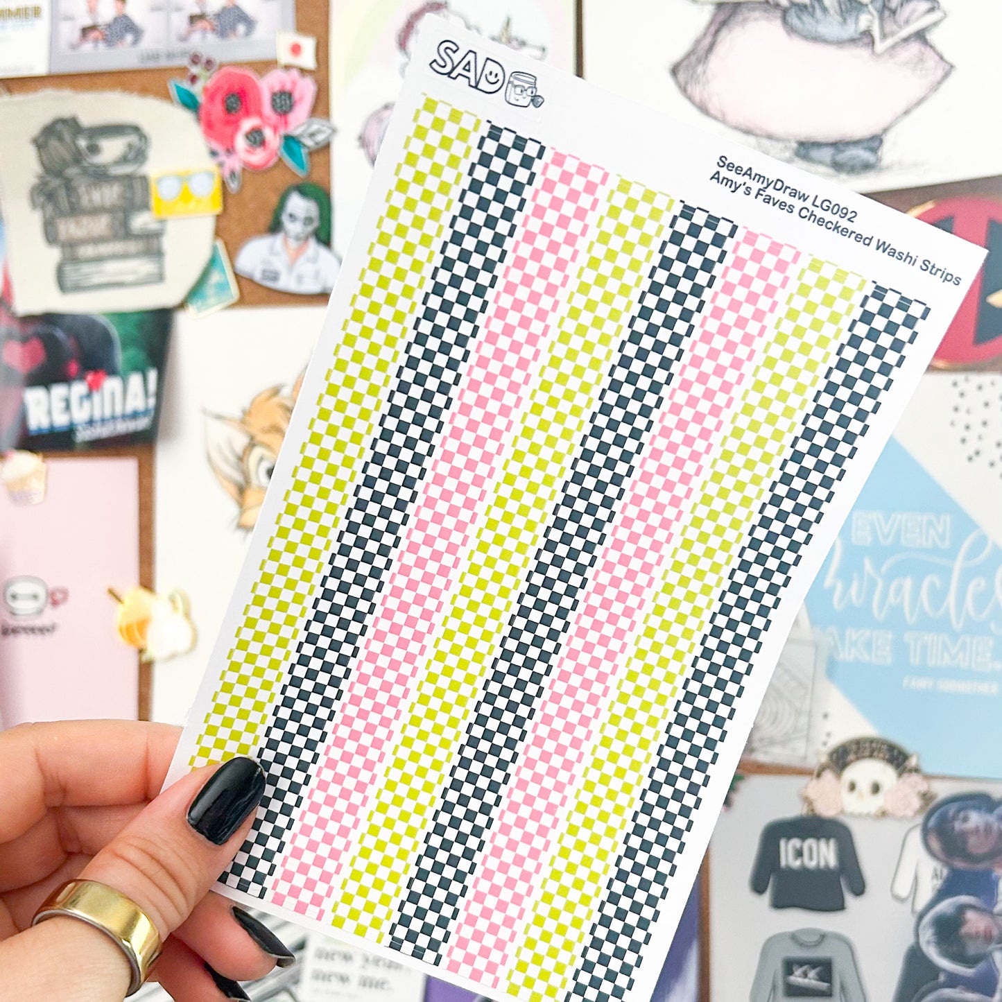 L092 Amy's Faves Checkered Washi Strips
