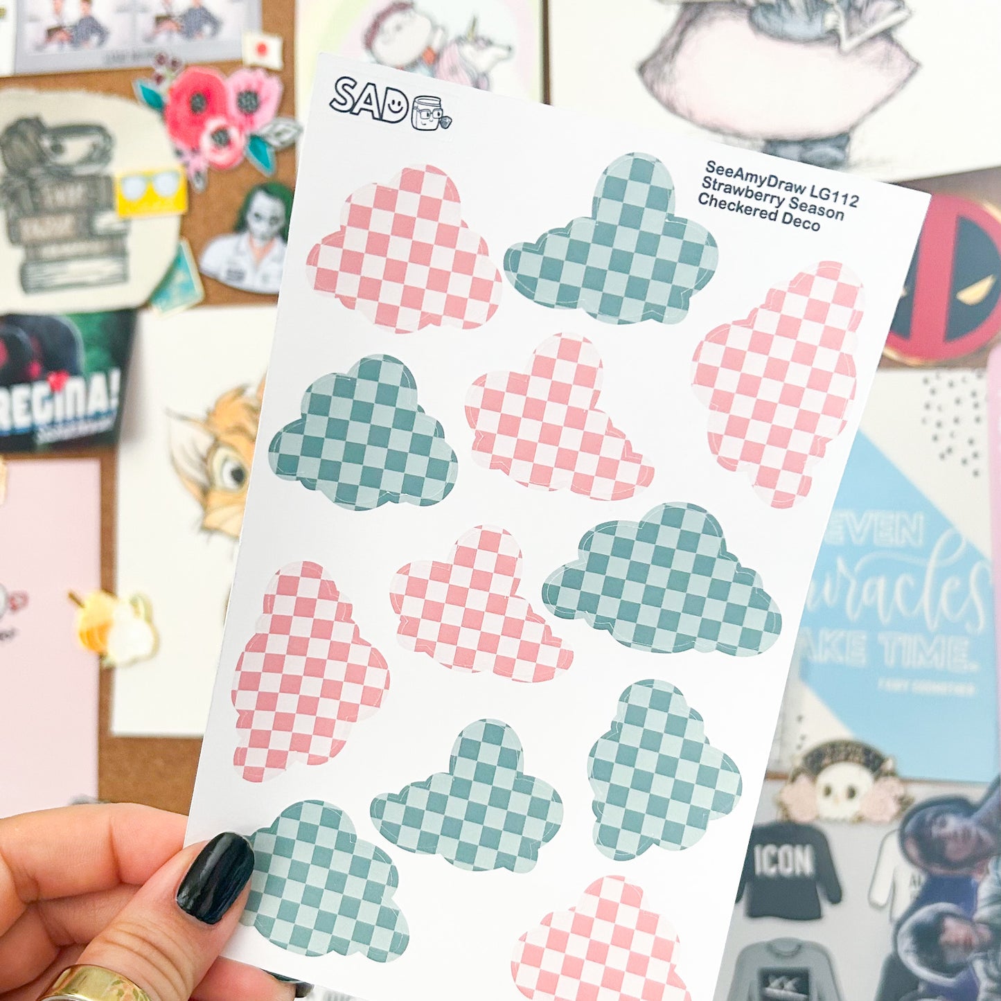 LG112 Strawberry Season Checkered Clouds