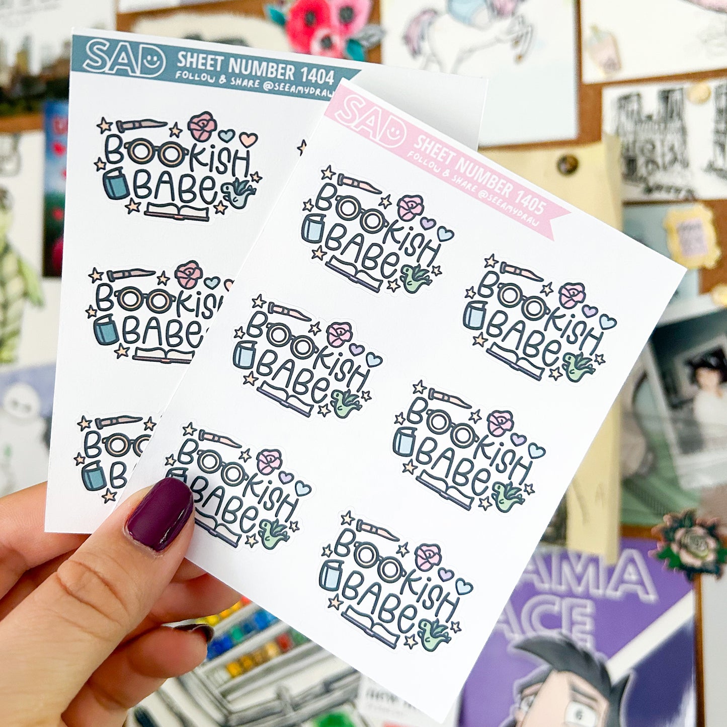 Bookish Babe Sticker Sheet | Regular Matte or Clear Matte