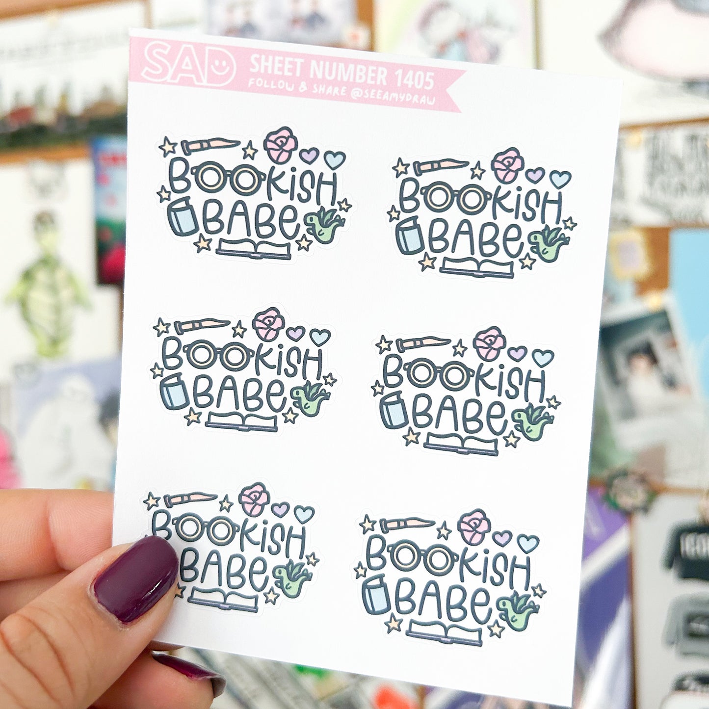 Bookish Babe Sticker Sheet | Regular Matte or Clear Matte
