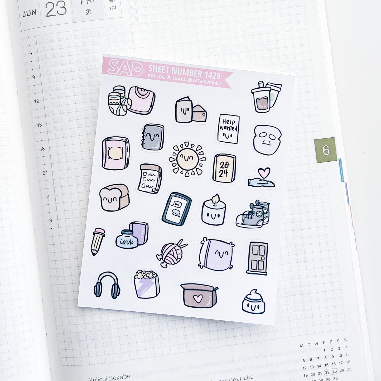 056 Self Care Doodles | Regular Matte or Clear Matte