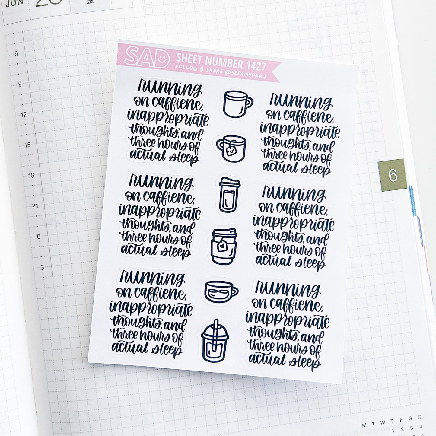 066 Running on Caffeine | Regular Matte or Clear Matte