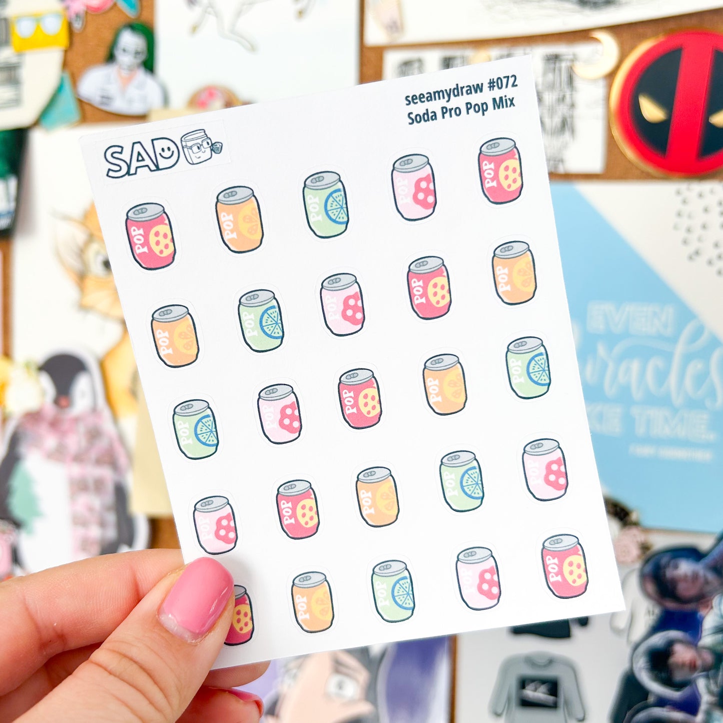 Soda Ala Pop Bubl Sticker Sheet | Regular Matte or Clear Matte