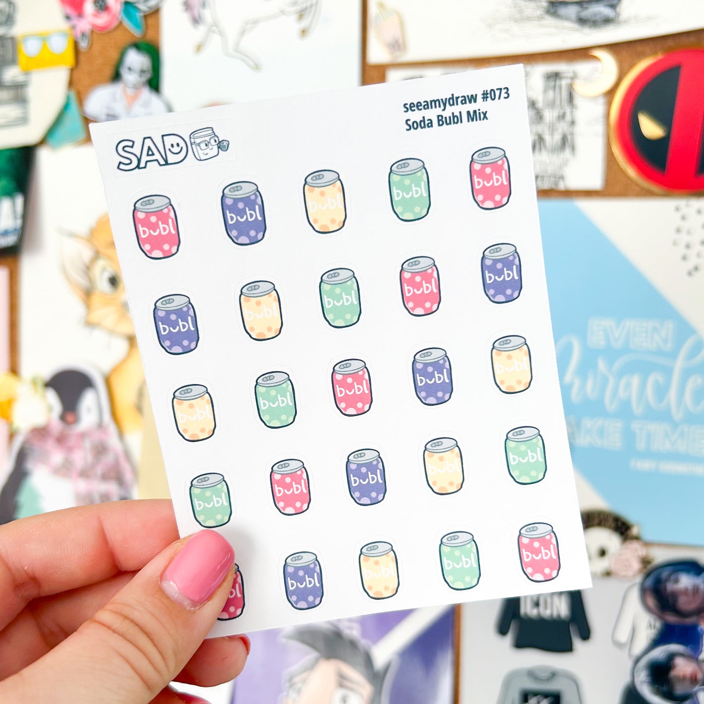 Soda Ala Pop Bubl Sticker Sheet | Regular Matte or Clear Matte