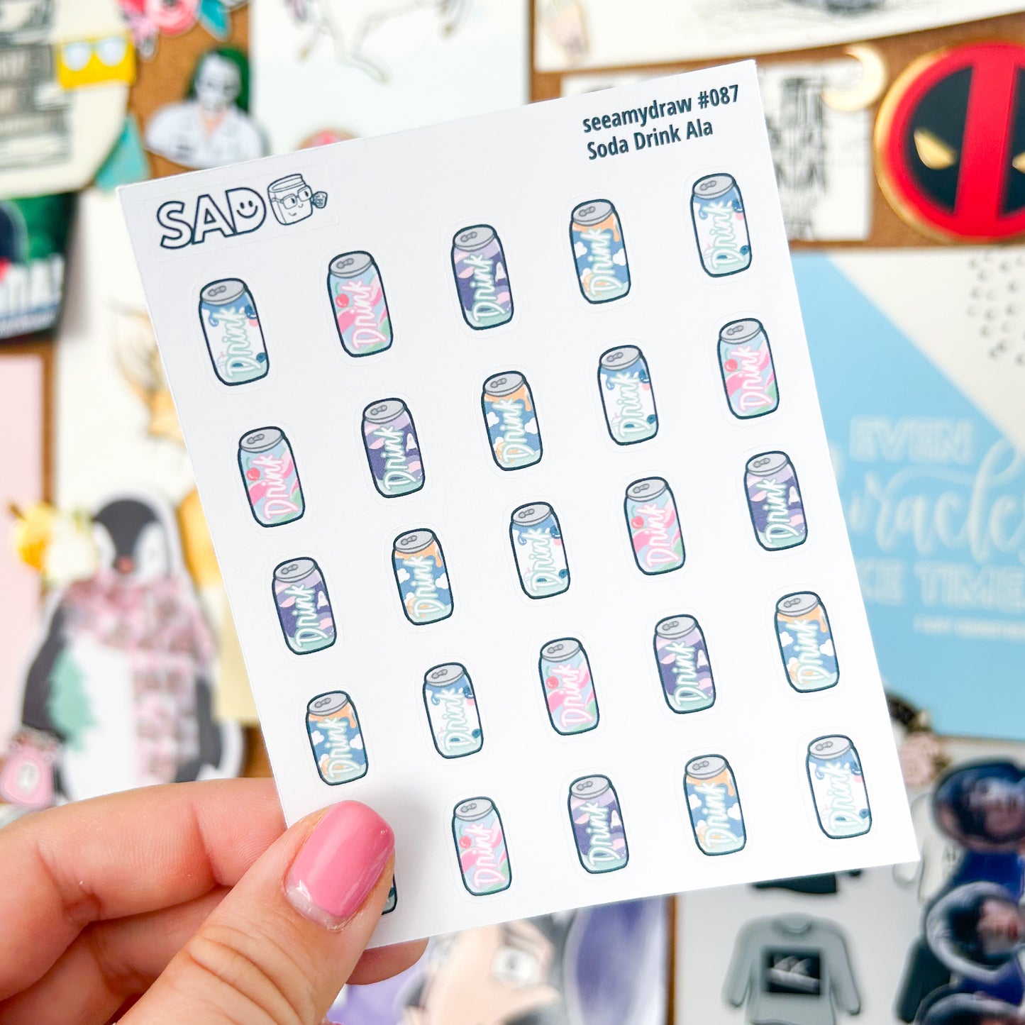 Soda Ala Pop Bubl Sticker Sheet | Regular Matte or Clear Matte