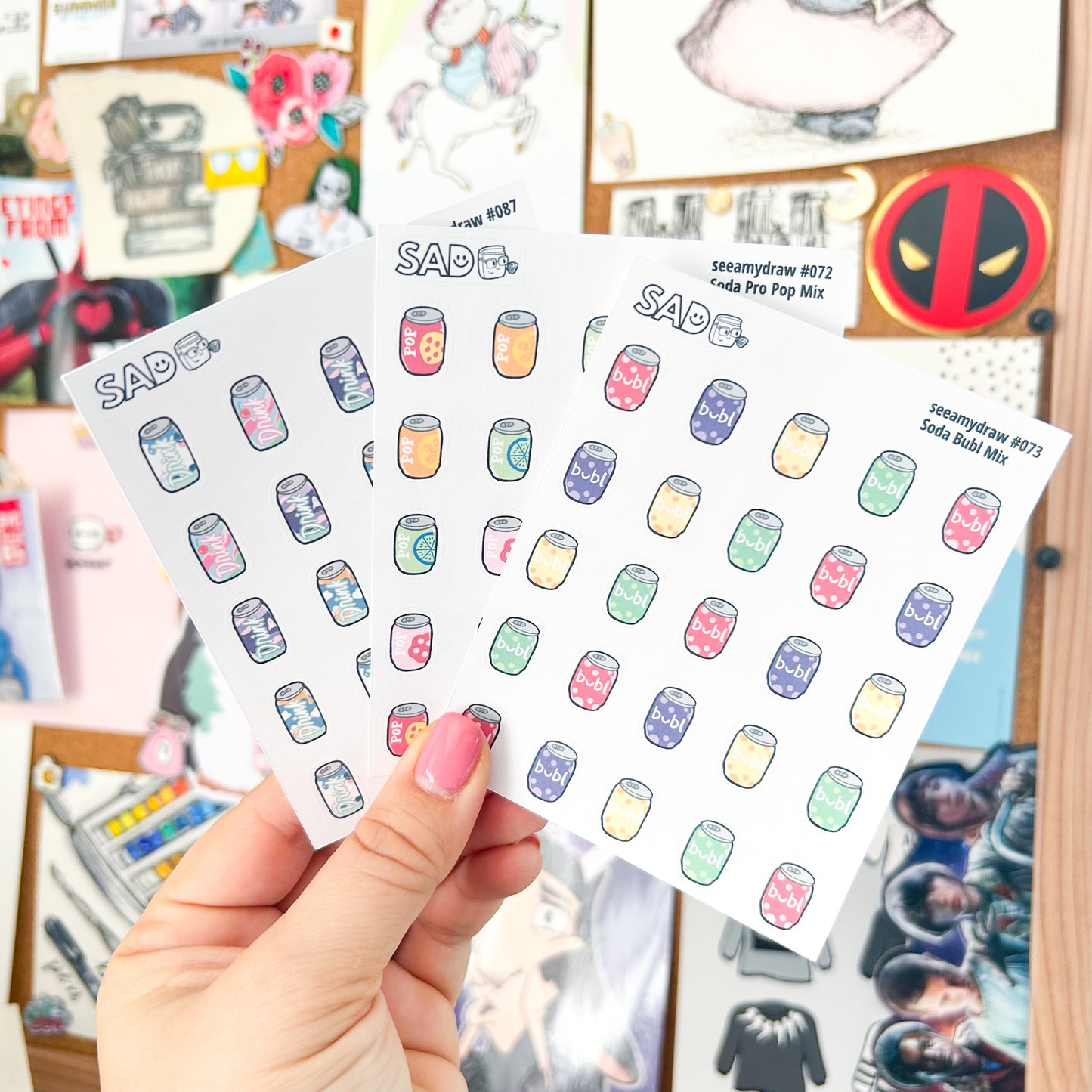 Soda Ala Pop Bubl Sticker Sheet | Regular Matte or Clear Matte