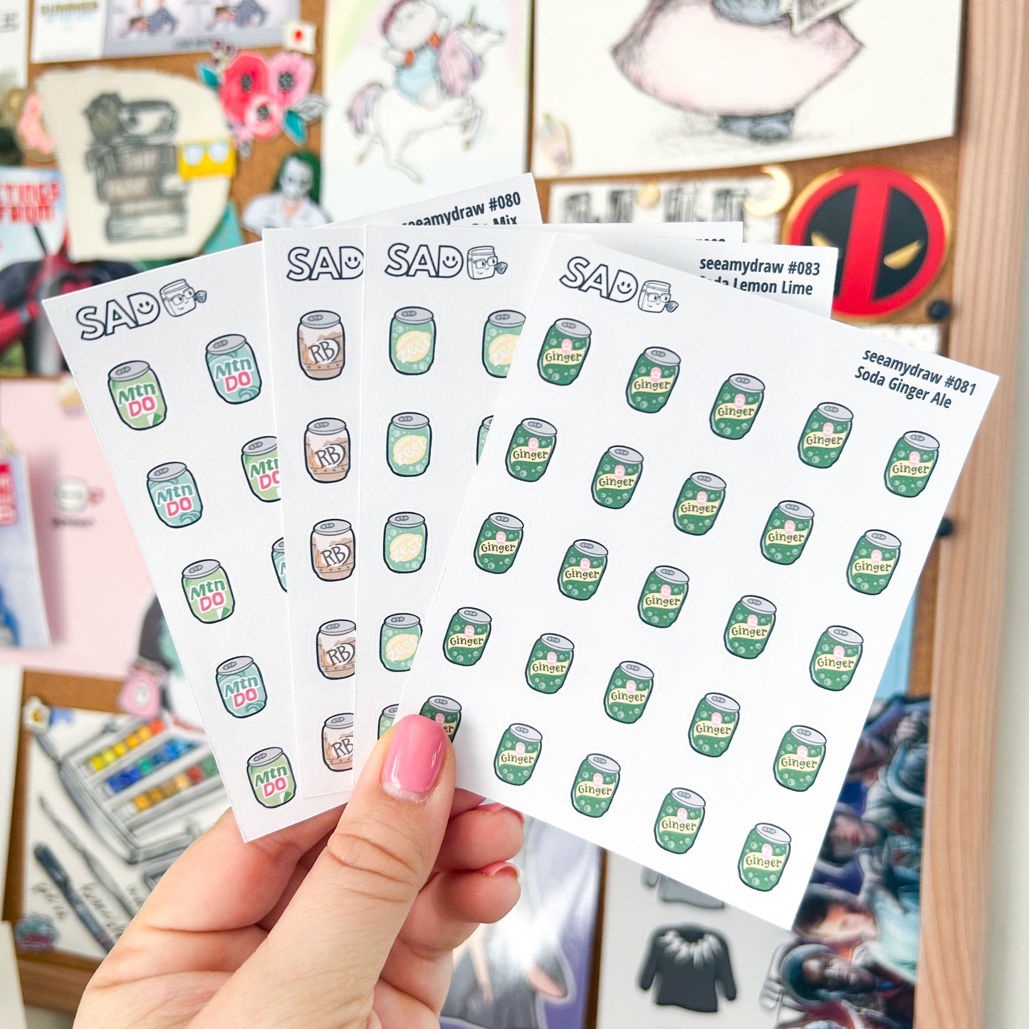 Soda Root Beer Ginger Ale Do Lemon Lime Sticker Sheet | Regular Matte or Clear Matte