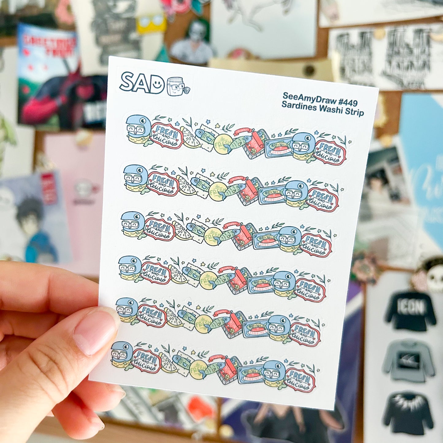 449 Sardining to Love Sardines Washi Strips