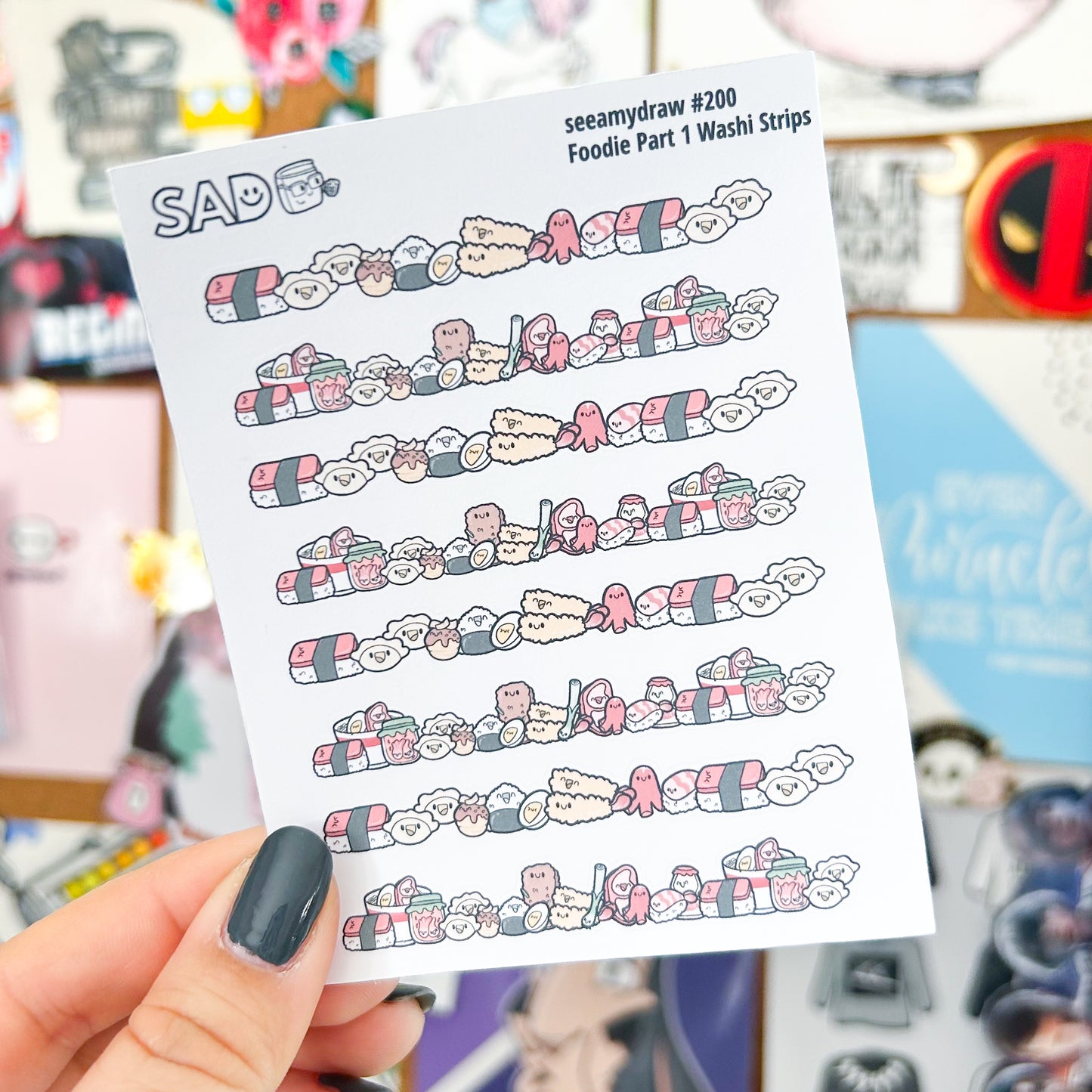 200 Foodie Part 1 Washi Strips | Regular Matte or Clear Matte