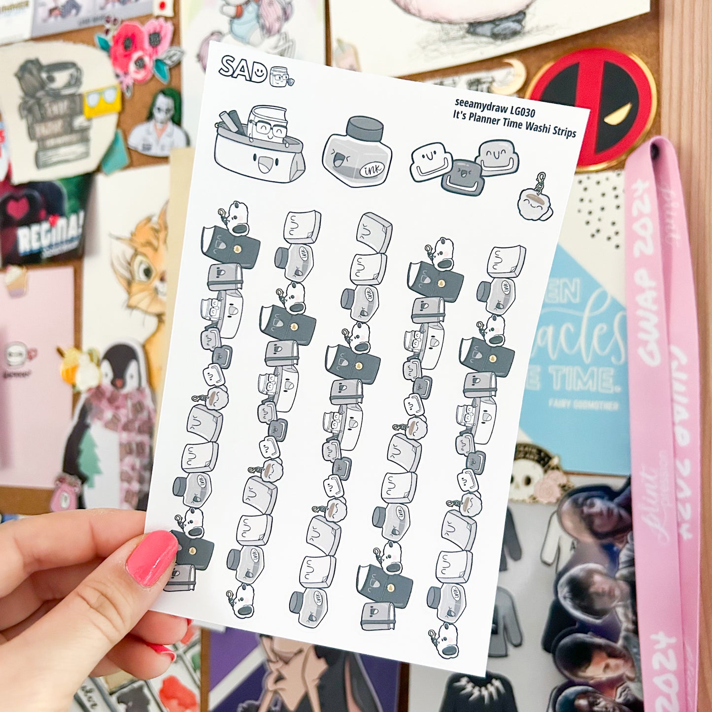 LG030 It's Planner Time Washi Strips | Regular Matte or Clear Matte