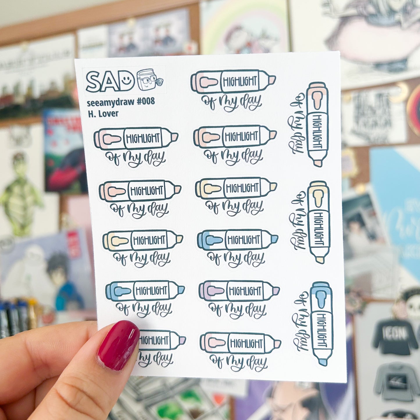 Highlight of My Day Stickers | 13 Color Palettes Available | Regular Matte or Clear Matte