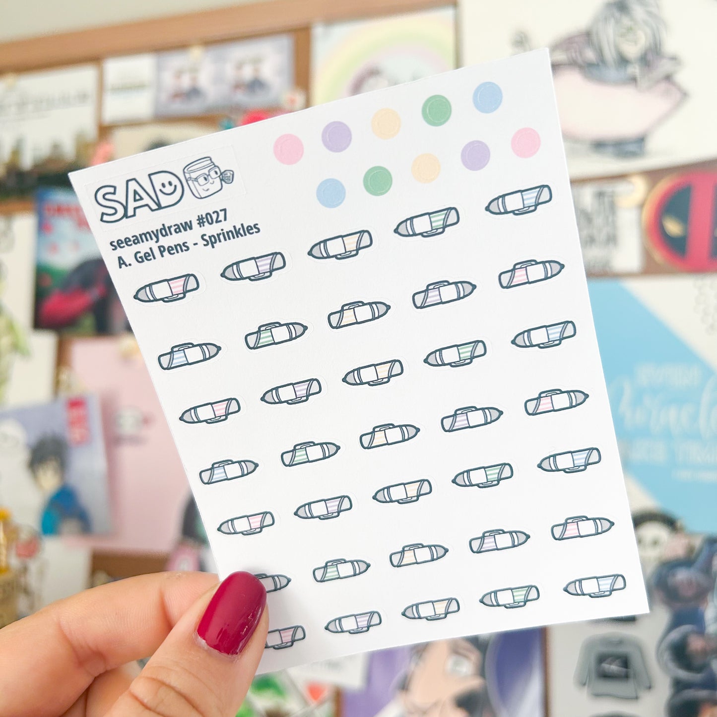 Gel Pen Stickers | 8 Color Palettes Available | Regular Matte or Clear Matte