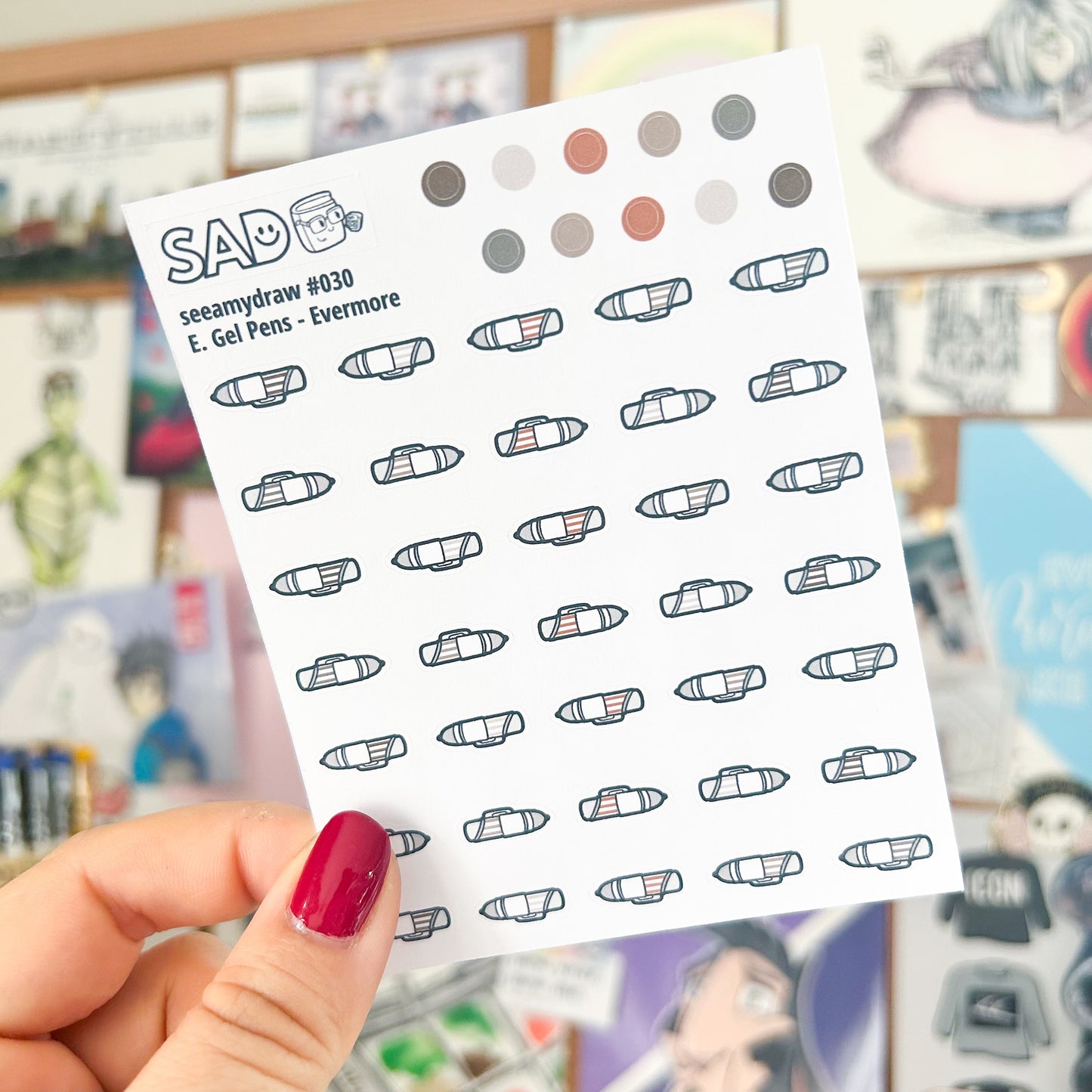 Gel Pen Stickers | 8 Color Palettes Available | Regular Matte or Clear Matte
