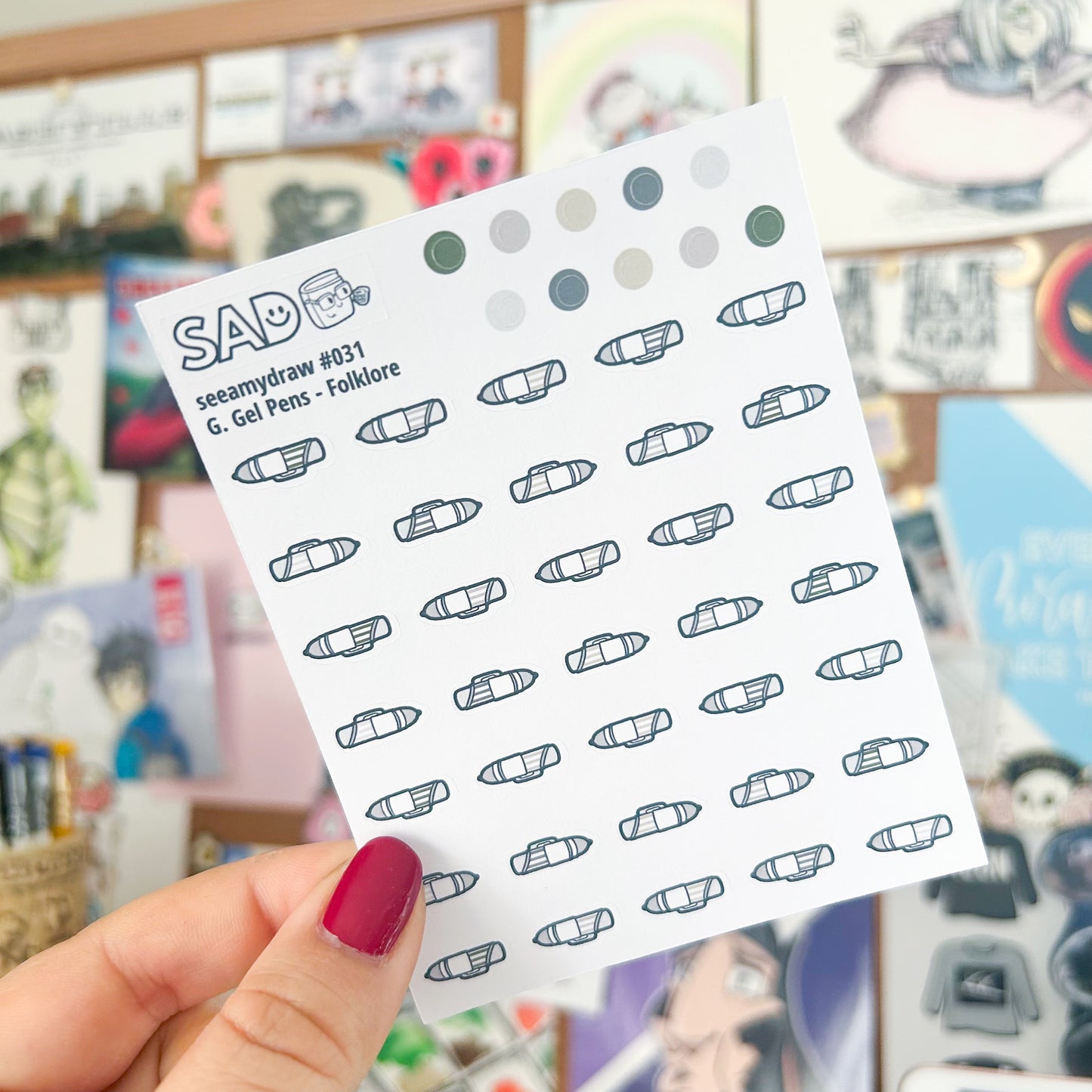 Gel Pen Stickers | 8 Color Palettes Available | Regular Matte or Clear Matte