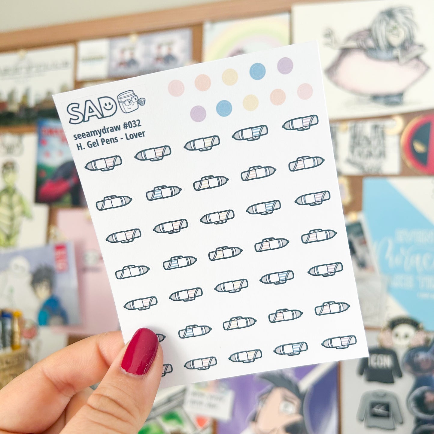 Gel Pen Stickers | 8 Color Palettes Available | Regular Matte or Clear Matte