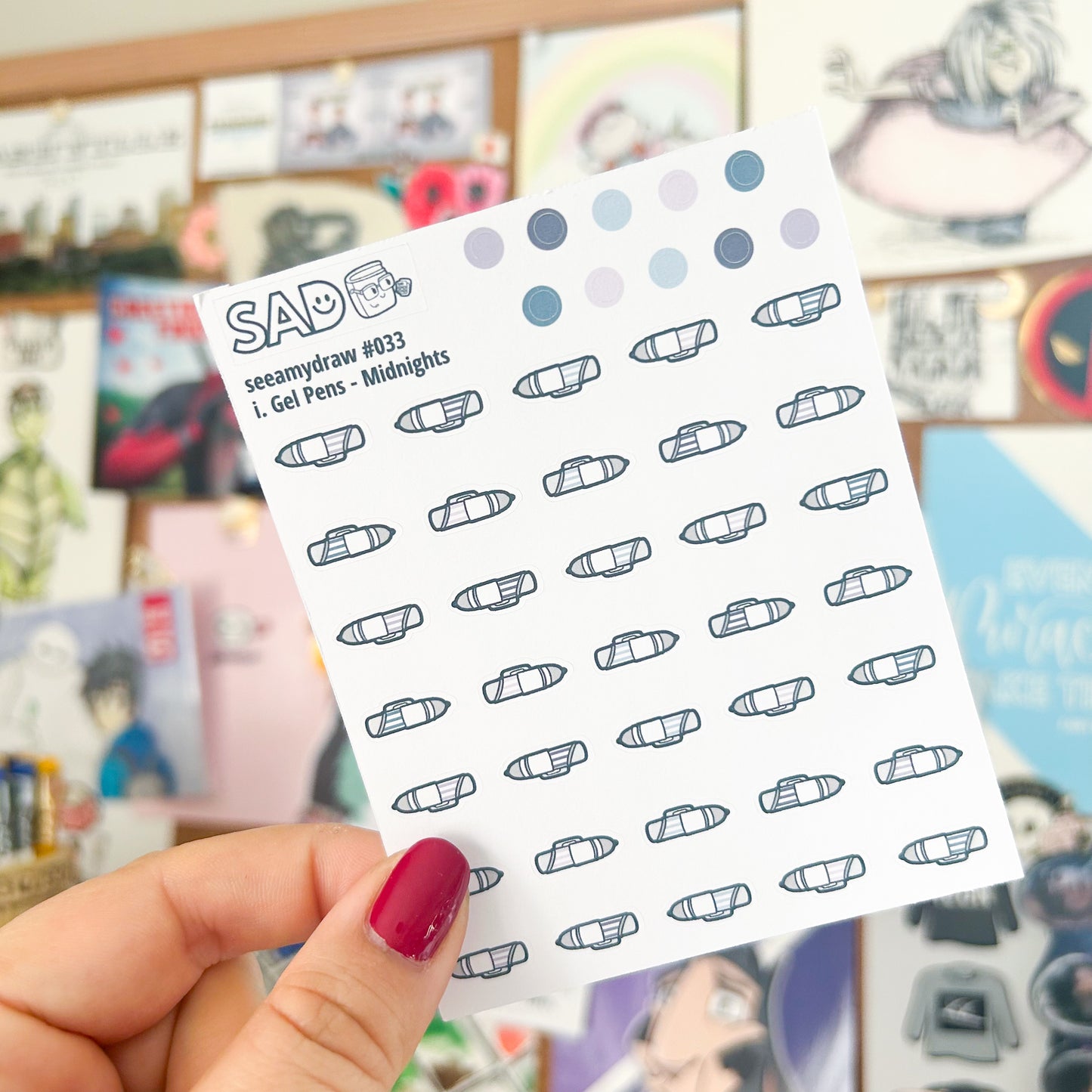 Gel Pen Stickers | 8 Color Palettes Available | Regular Matte or Clear Matte