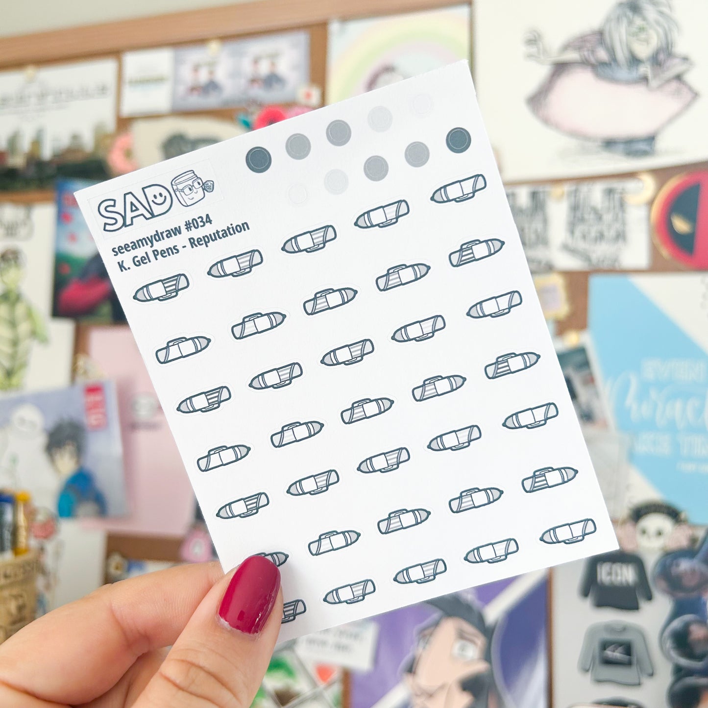 Gel Pen Stickers | 8 Color Palettes Available | Regular Matte or Clear Matte
