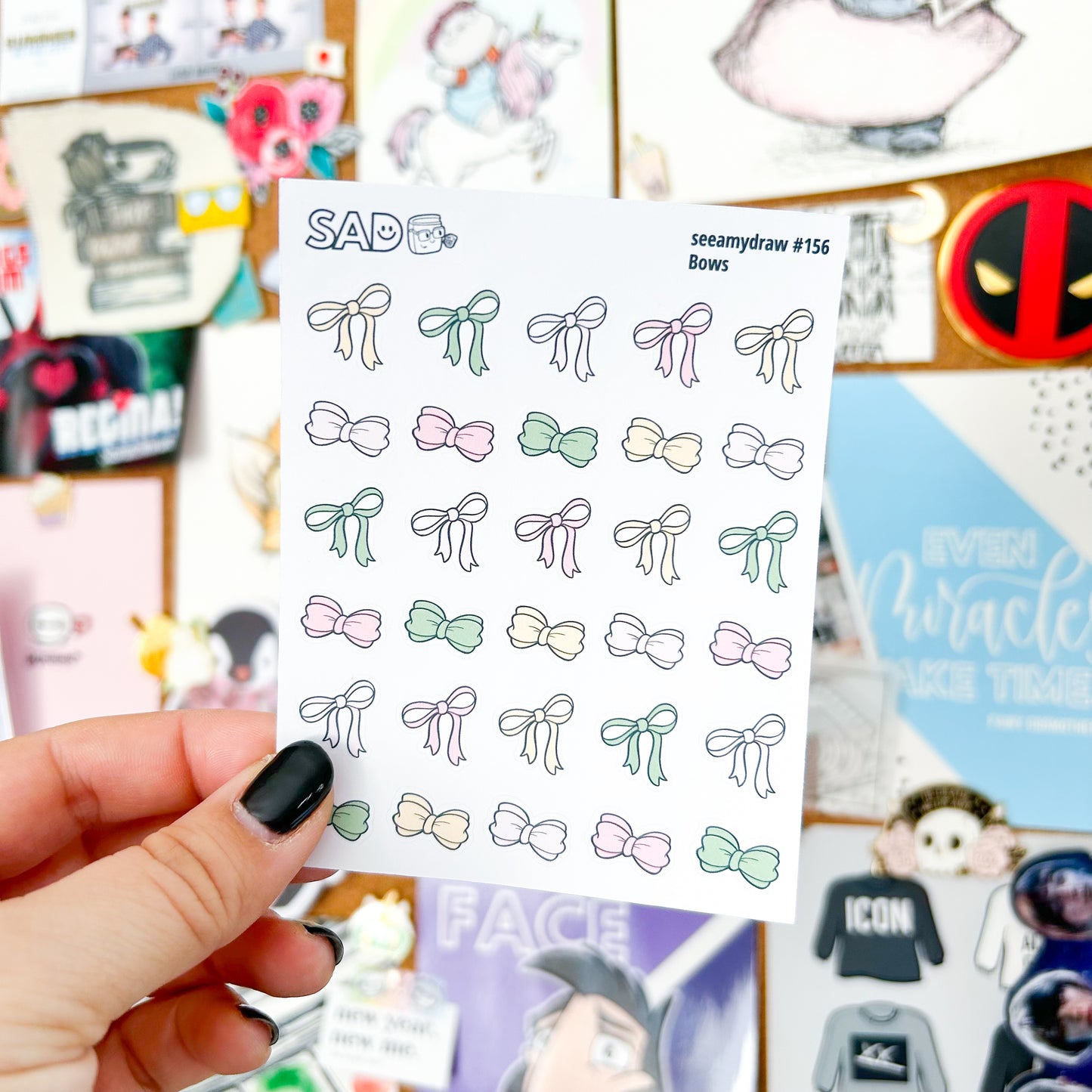 156 Cherry Blossoms Bows | Regular Matte or Clear Matte