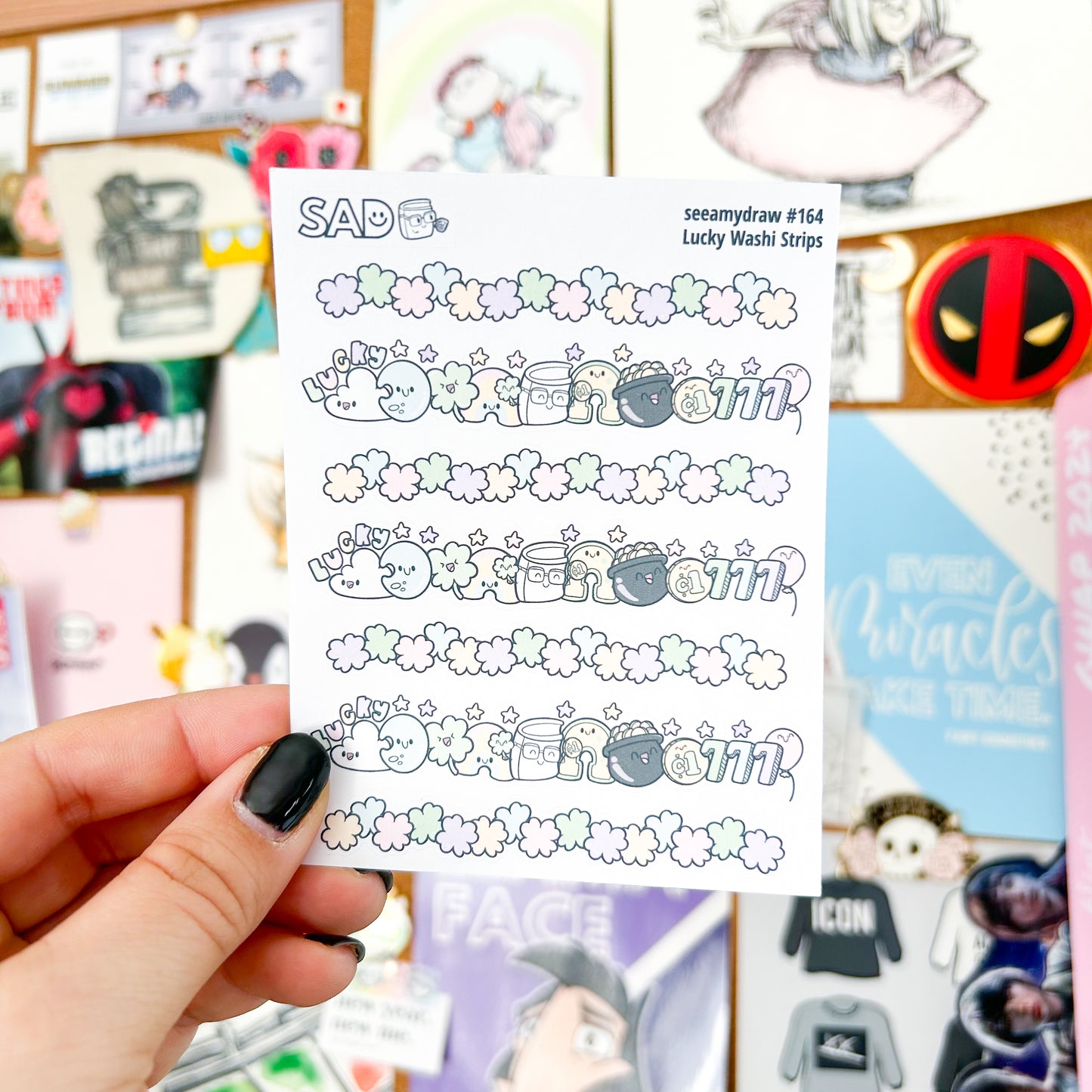 164 Lucky Washi Strips Small | Regular Matte or Clear Matte