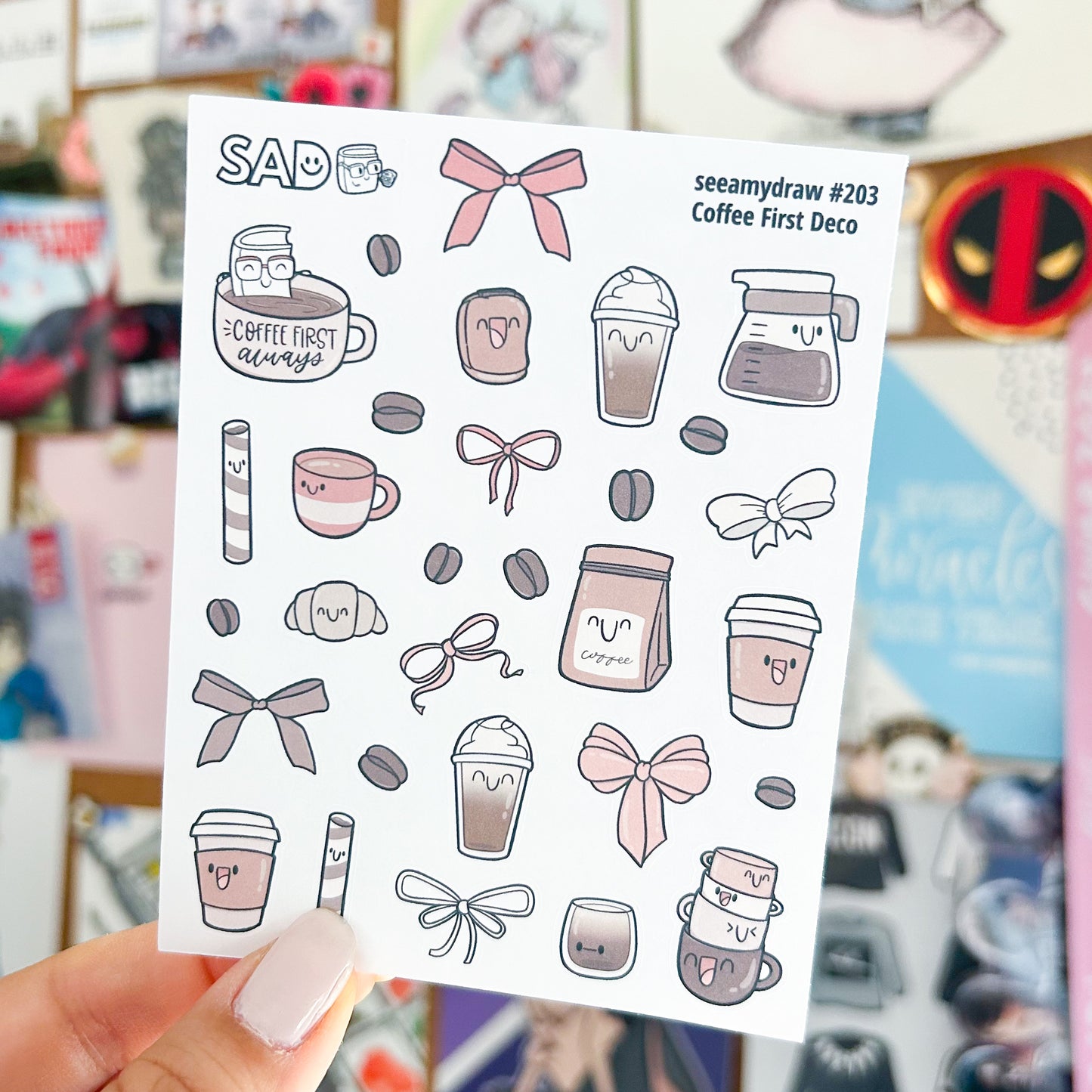 203 Coffee First Deco | Regular Matte or Clear Matte