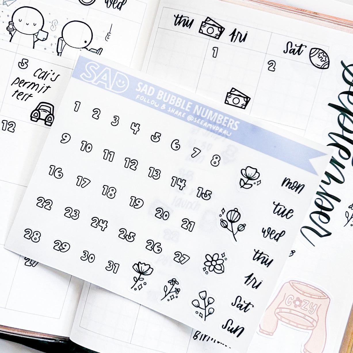 MS 287 Mini Date Stickers | Restock