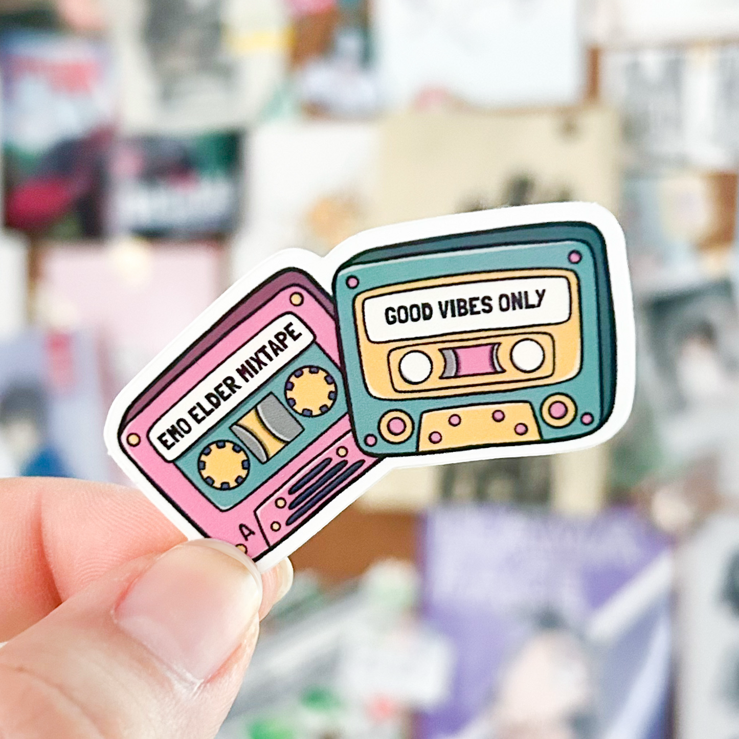 I Love Music Cassettes Vinyl | March Patreon | Dishwasher Safe