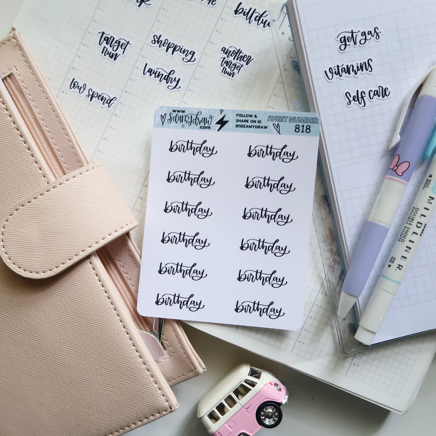 S007 - Birthday Planner Stickers