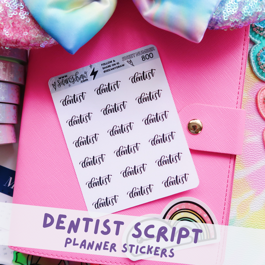 800 - Dentist Script Sticker Sheet