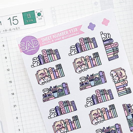 108 Rainbow Mini Shelfie Book Stickers | Regular Matte or Clear Matte