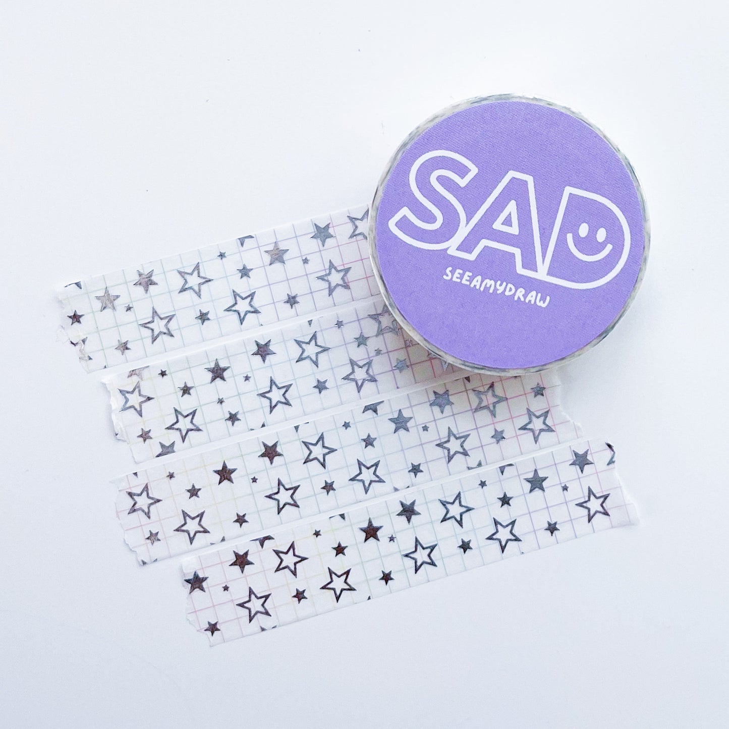 Rainbow Grid SAD Stars | 15mm Washi Tape
