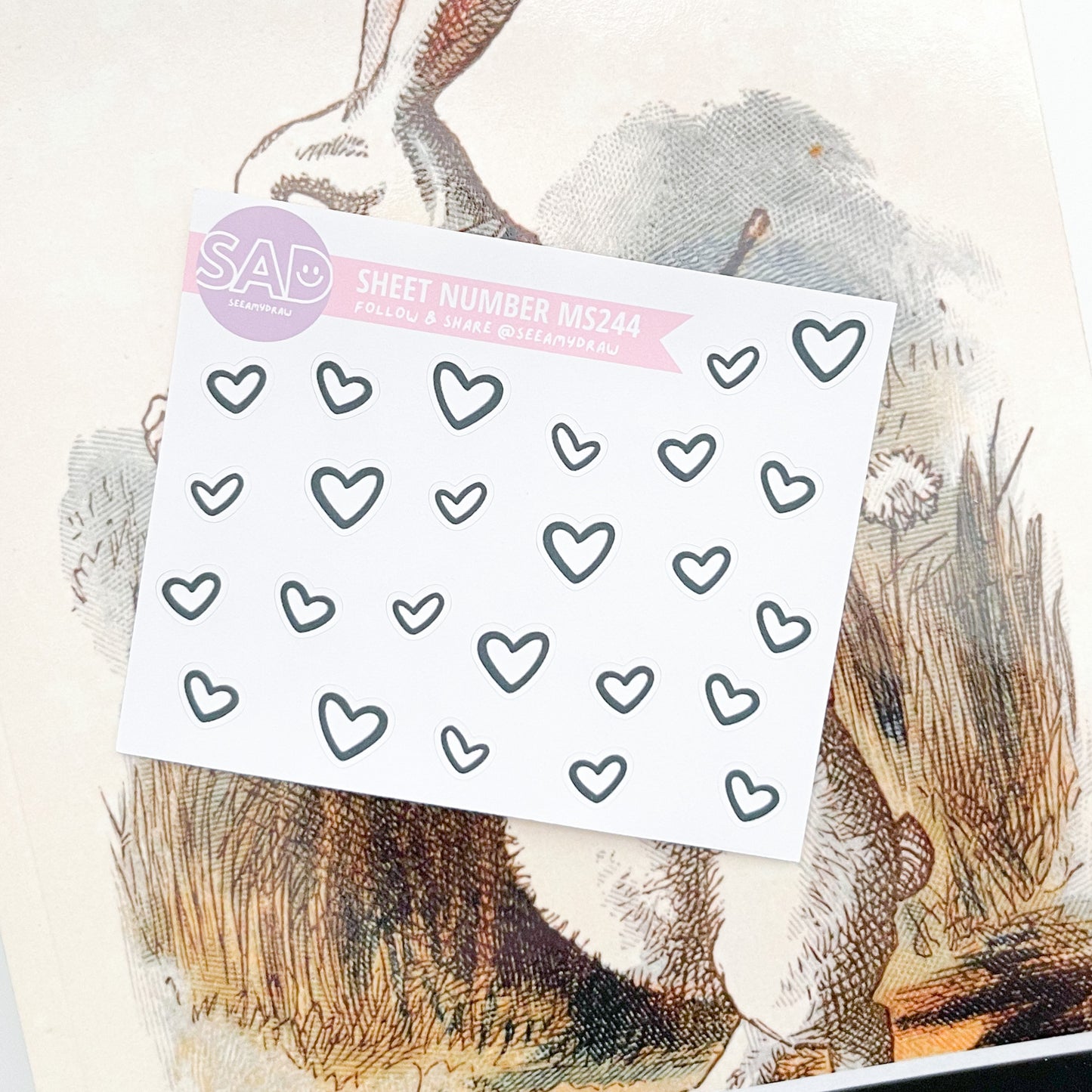 MS 244 - Heart Doodles | Regular or Clear Matte