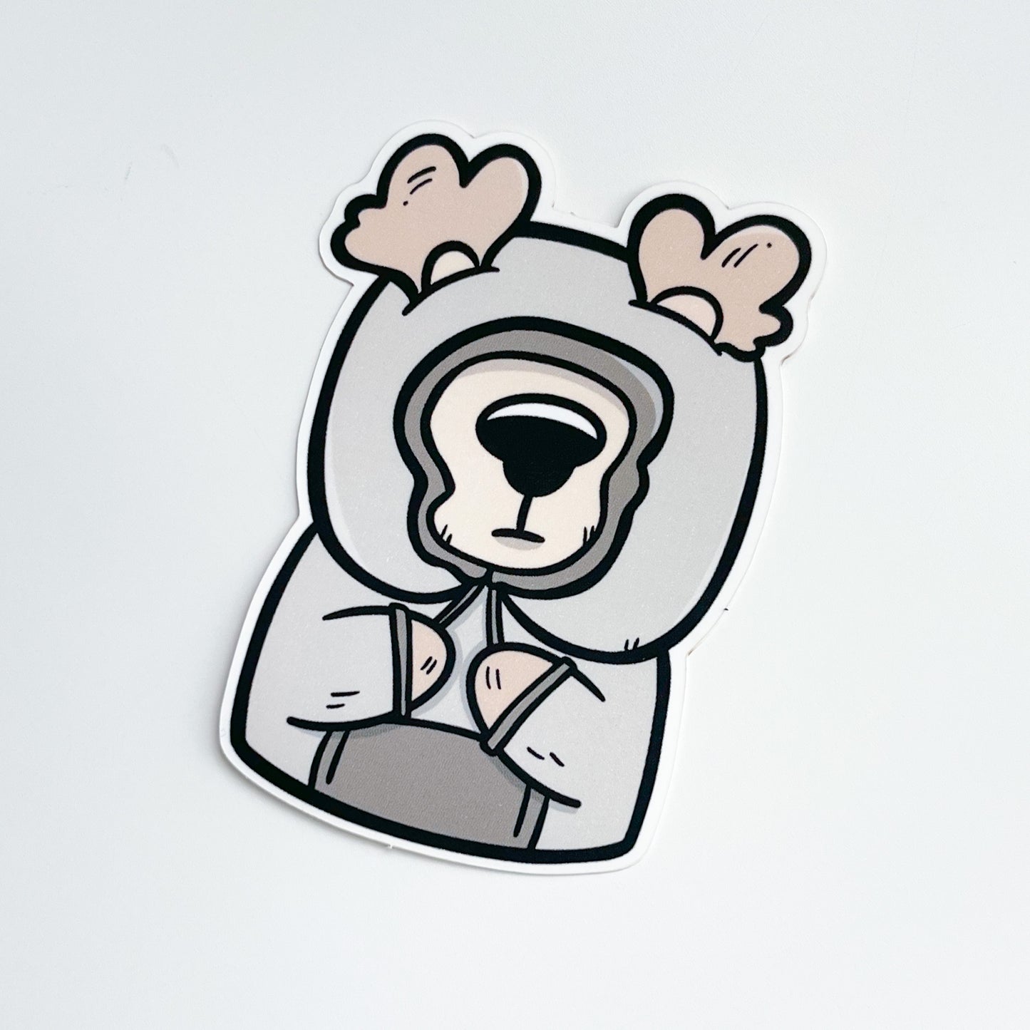 Neutral Hoodie Bear Vinyl Decal | WATERPROOF