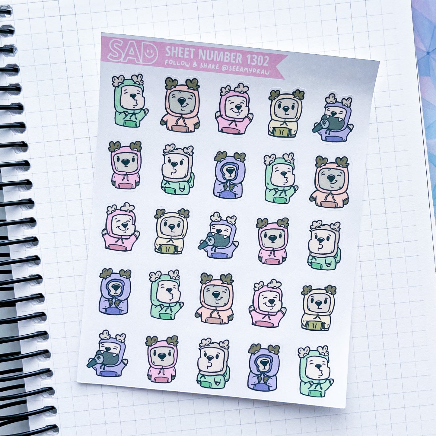 167 Rainbow Hoodie Bears | Regular Matte or Clear Matte