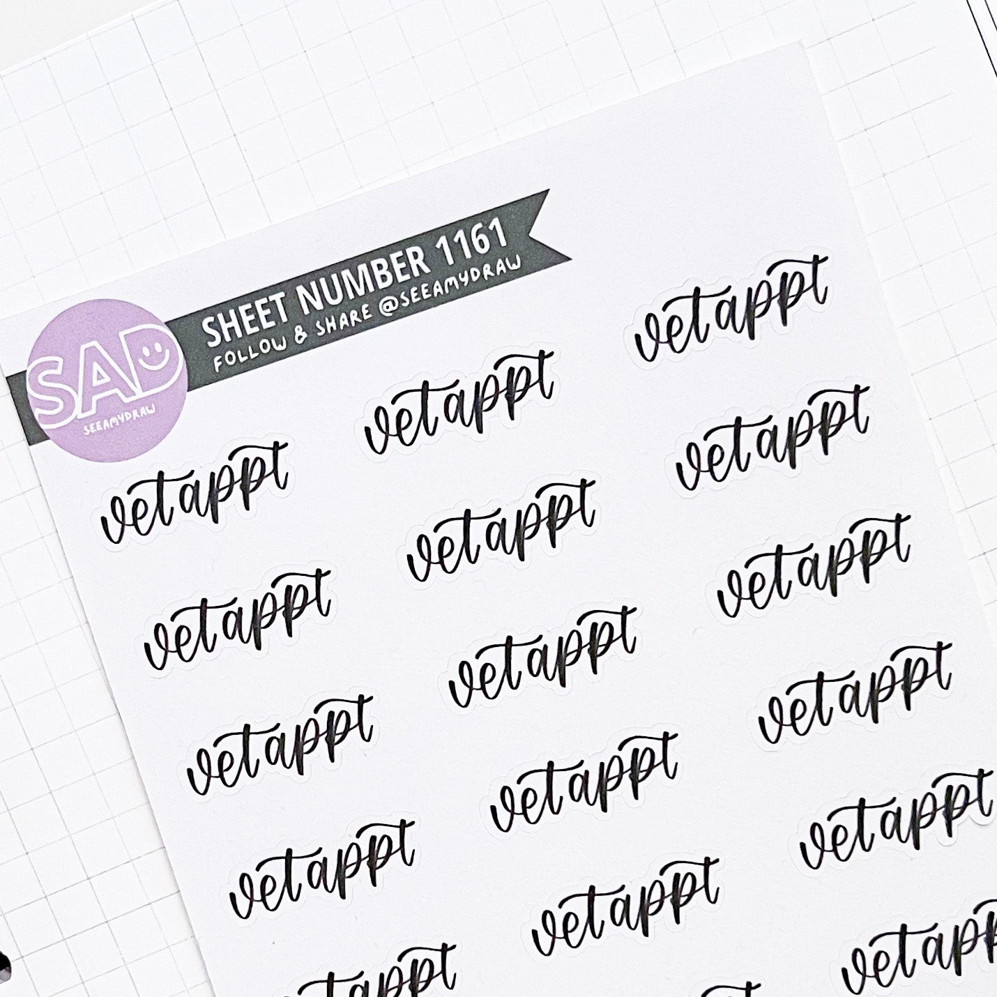 172 Vet Appt Scripts | Regular Matte or Clear Matte