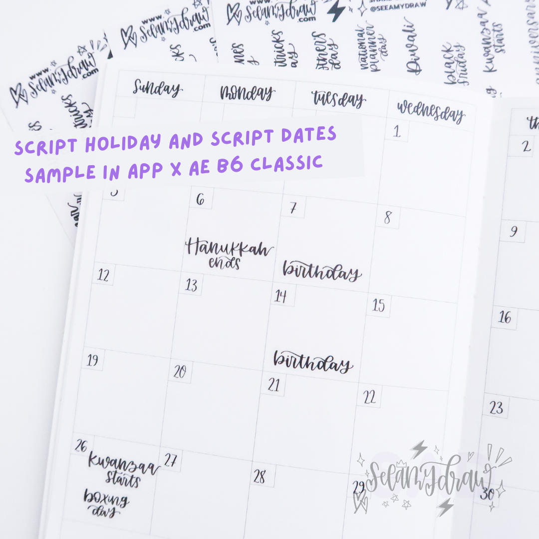 SAD Script Holiday Sticker Sheet