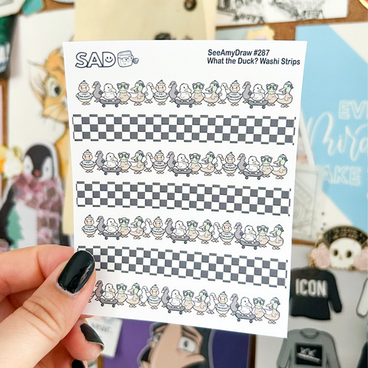 287 What the Duck? Washi Strips  | Regular Matte or Clear Matte