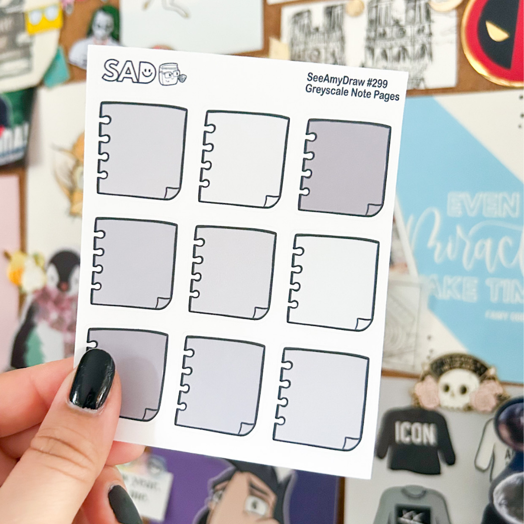 Blank Note Page Stickers | Choose a Color  | Regular Matte or Clear Matte