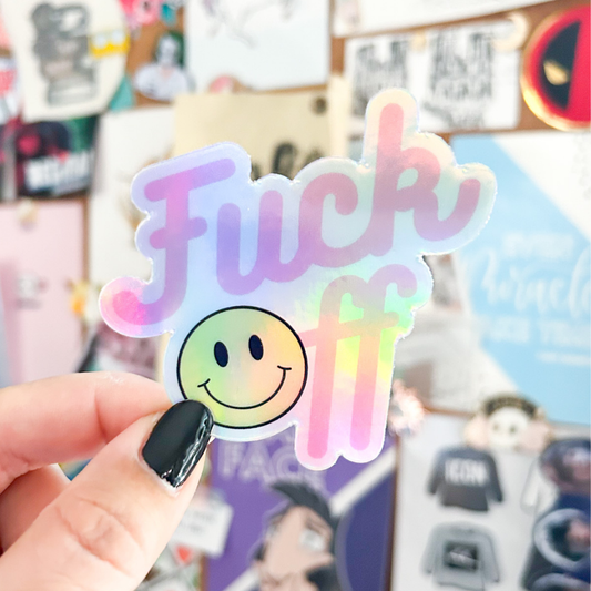 F*ck Off Holo Vinyl Decal