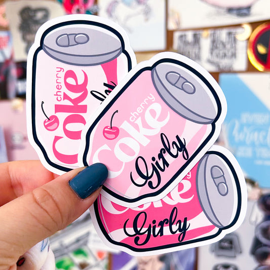 Cherry Cola Girly Can | Die Cut or Vinyl