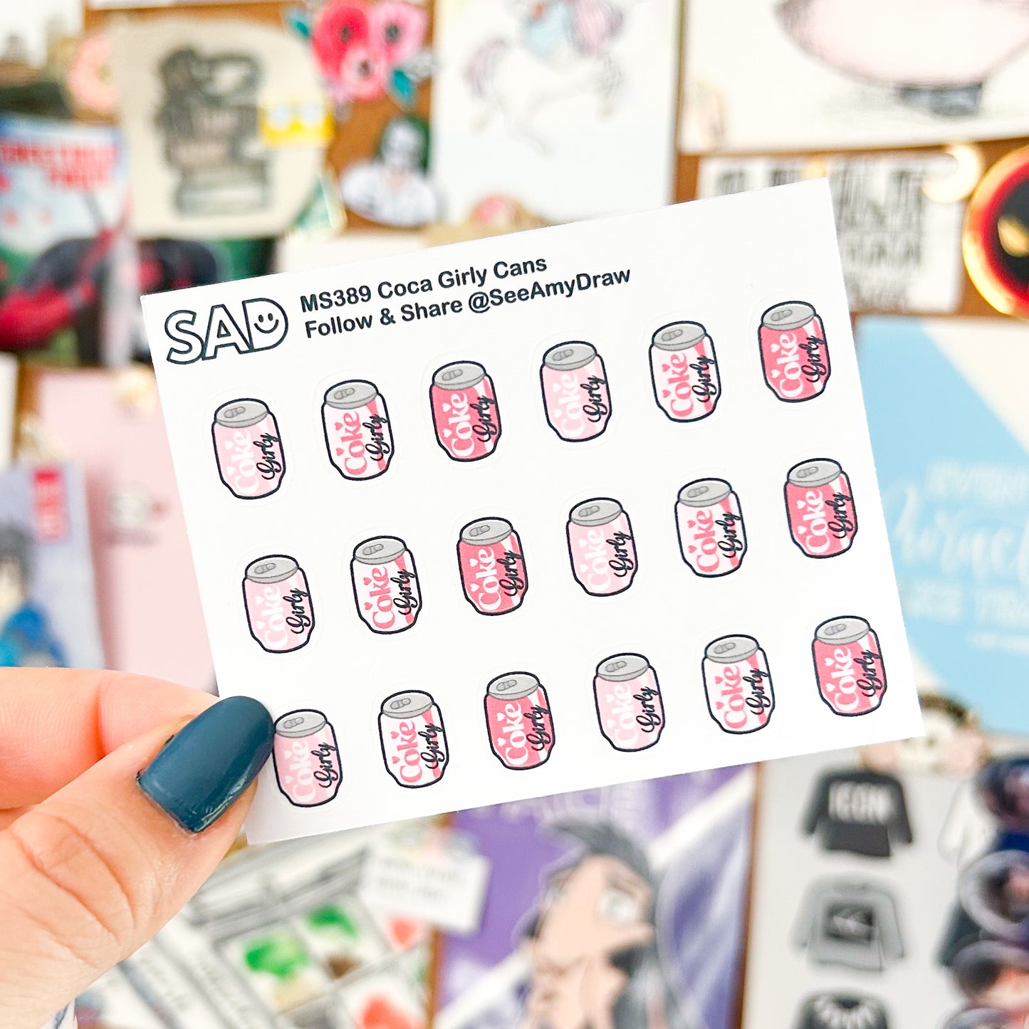 Cola Girly Can Mini Sticker Sheet | Regular or Clear Matte