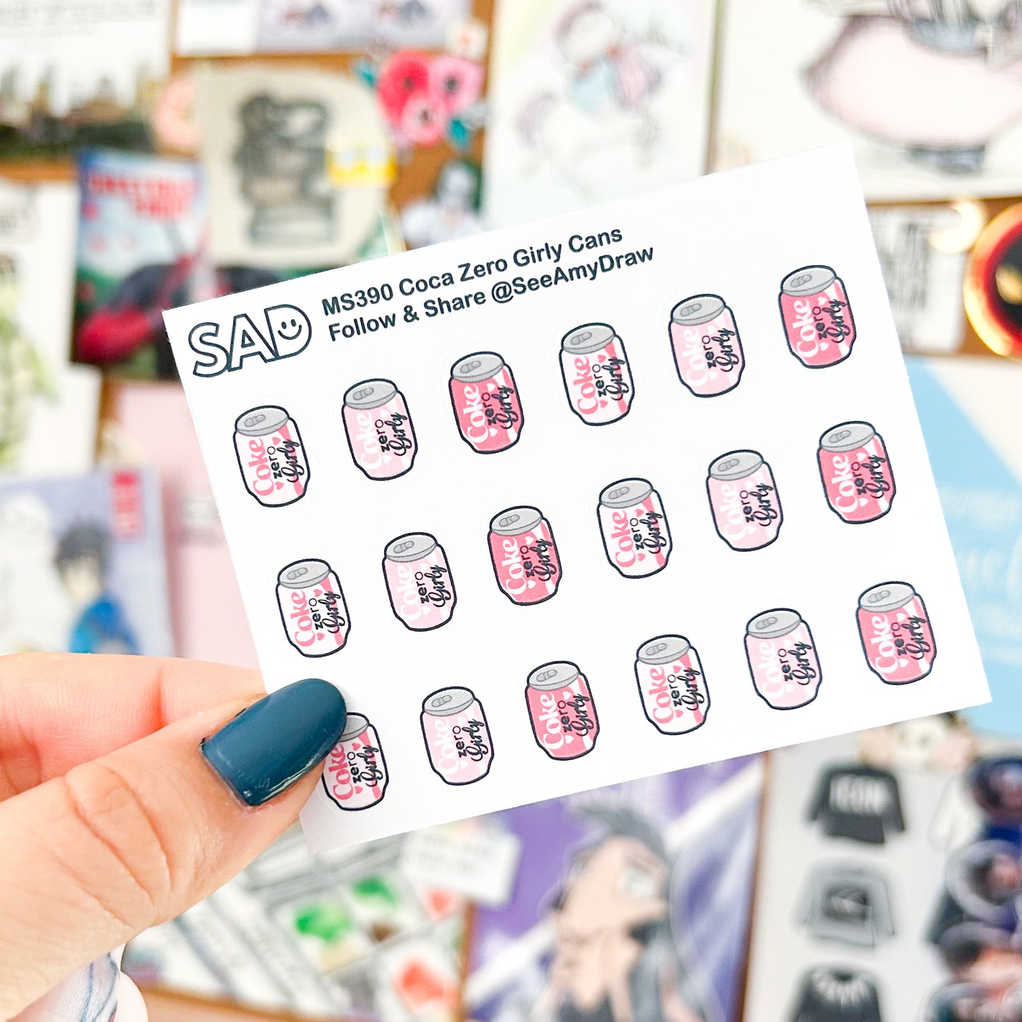 Cola Girly Can Mini Sticker Sheet | Regular or Clear Matte