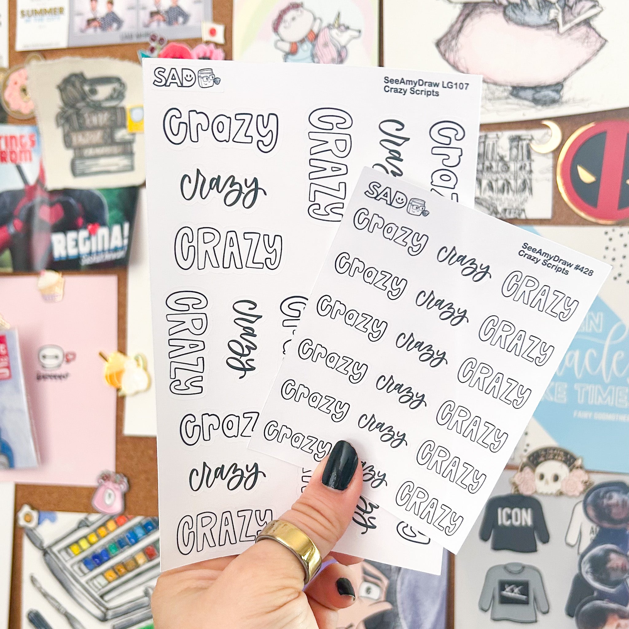 Crazy Mixed Scripts | Choose Sheet Size β See Amy Draw