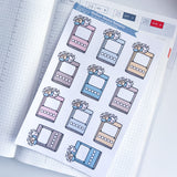 Medium Neutral Bookish Rating Sticker Sheet | Regular Matte or Clear Matte