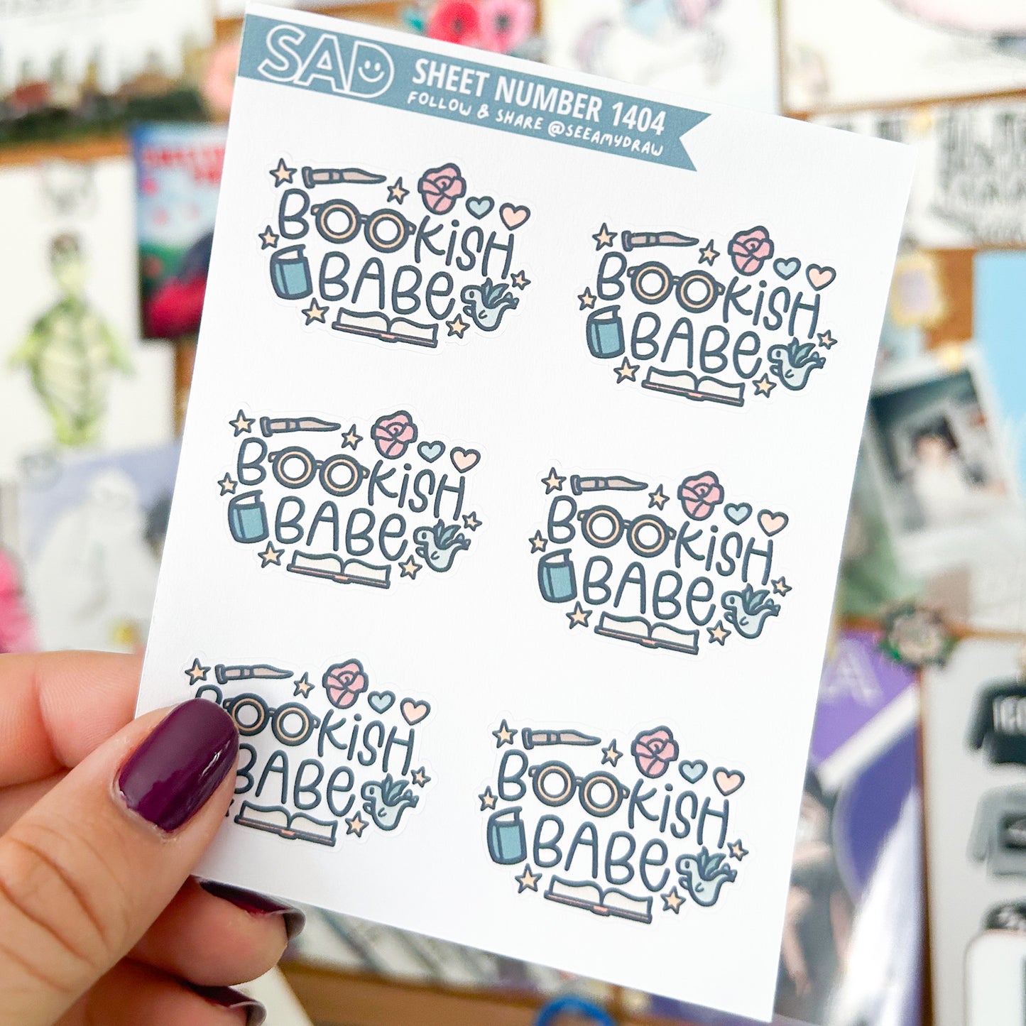 Bookish Babe Sticker Sheet | Regular Matte or Clear Matte