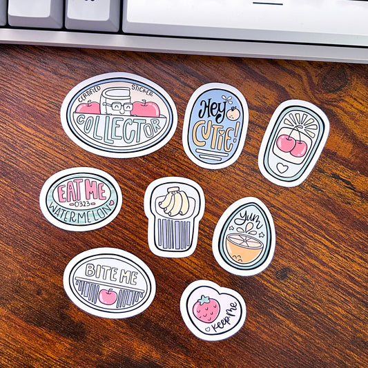 Mini MORE Fruit Stickers Die Cut Bundle | Cardstock or Vinyl