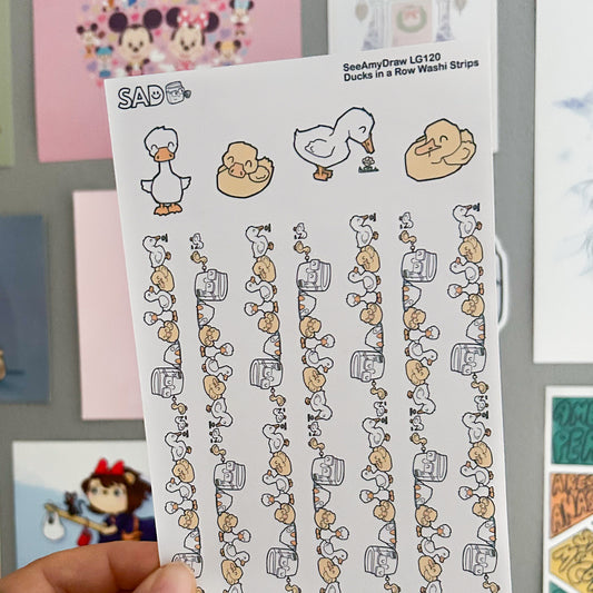 LG120 Ducks in a Row Washi Strips