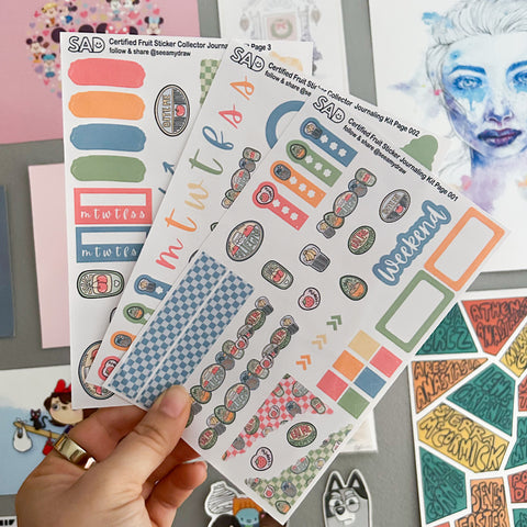Checker Floral Deco Sticker Sheet | Regular or Clear Matte