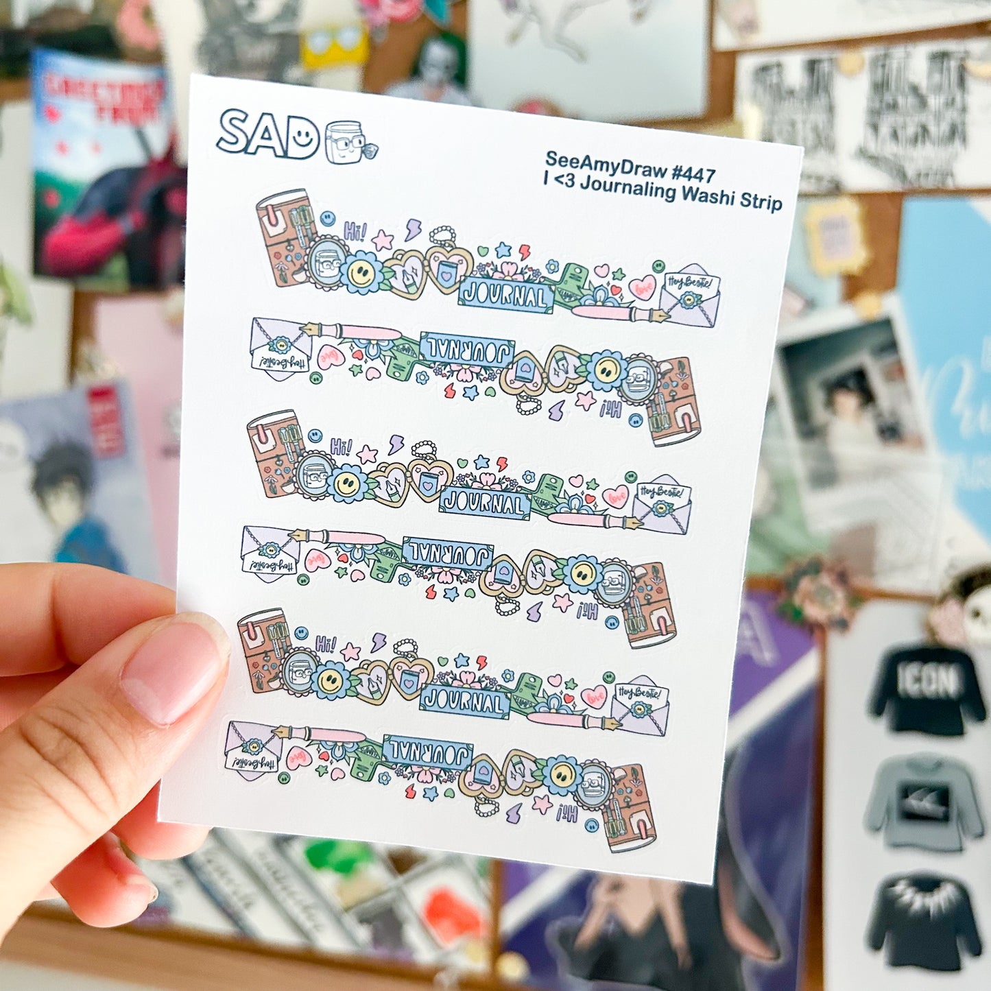 447 I <3 Journaling Washi Strips