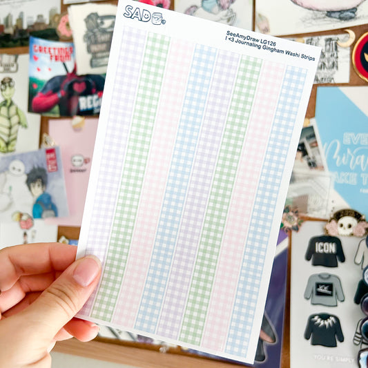 LG126 I <3 Journaling Gingham Washi Strips